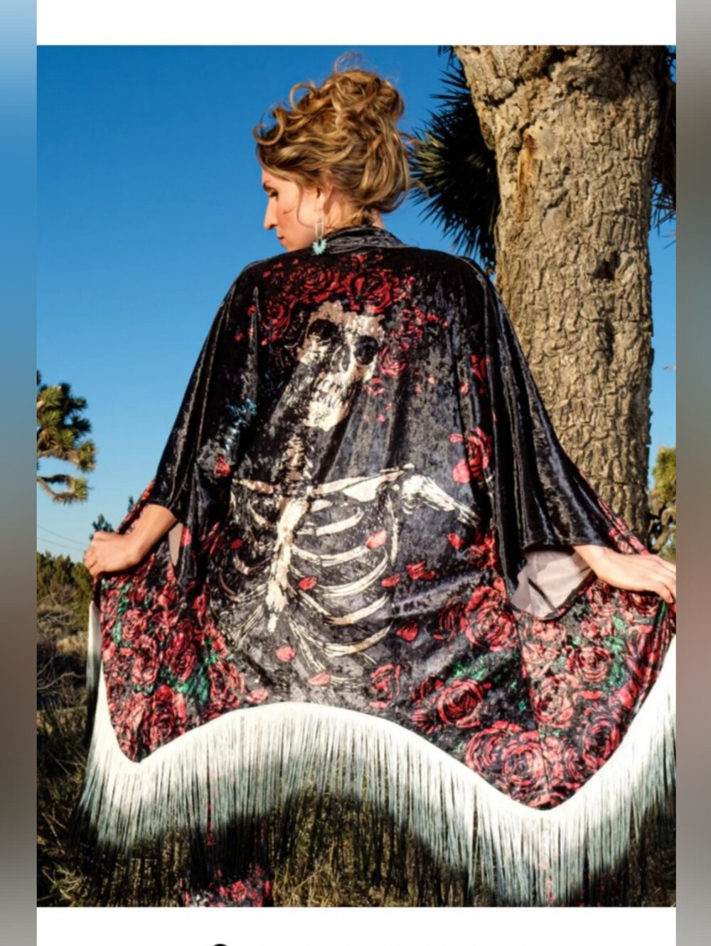 🌹💀⚡Stage Worn New Years Eve Velvet Bertha Kimono⚡💀🌹